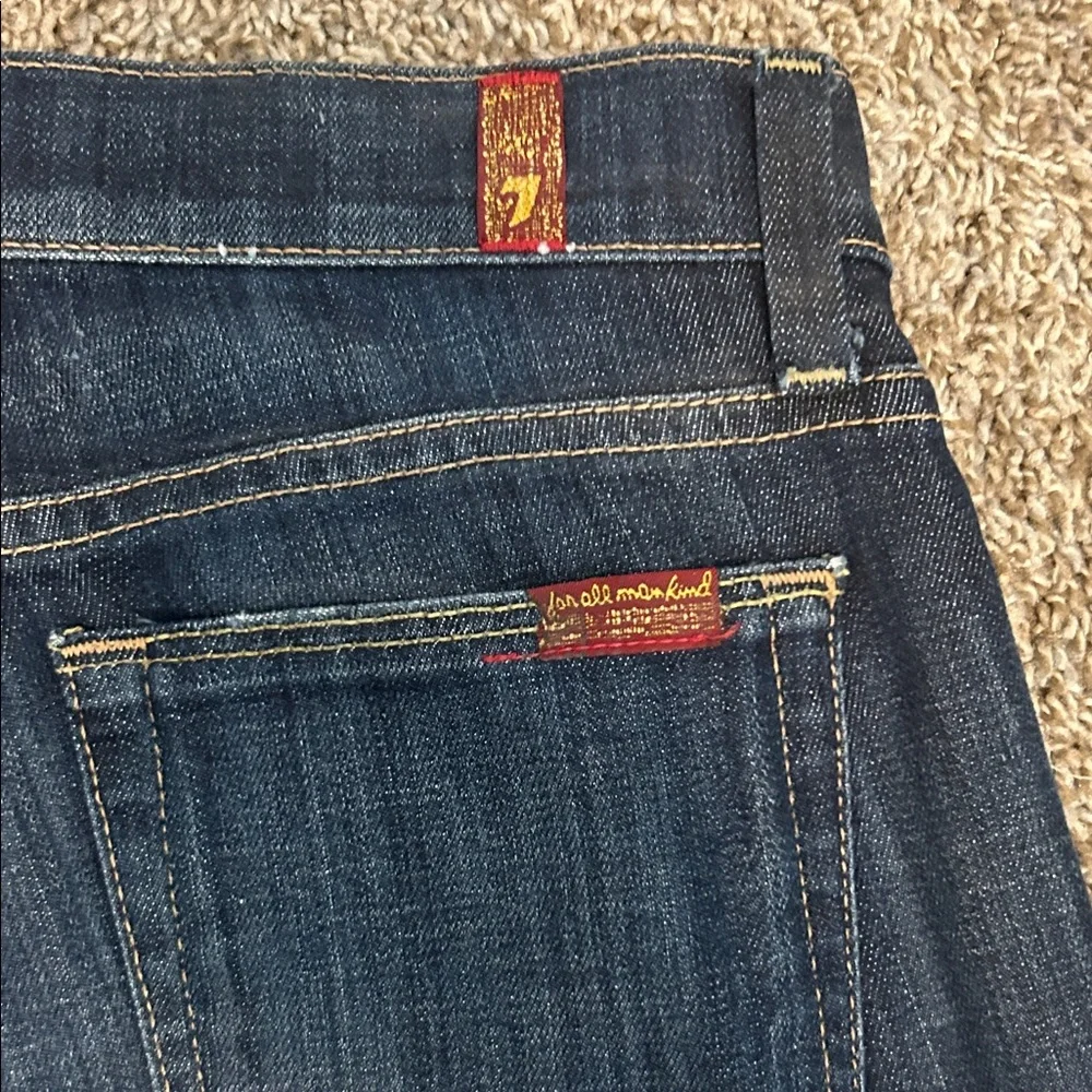 7 For all Mankind: Brand Dark Indigo Slim Straight Jeans - Picture 3 of 6